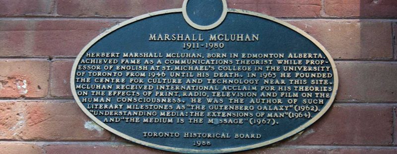 Image depicts Marshall McLuhan plaque