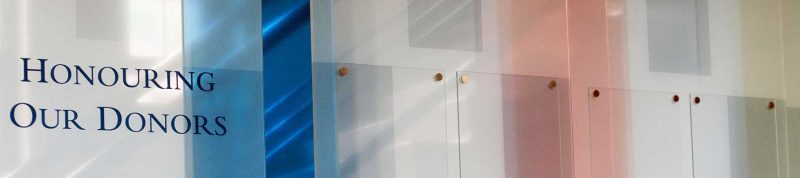 Image depicts the wall Honouring our Donors
