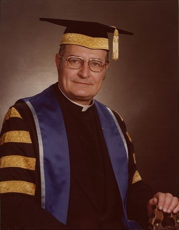 Fr. Peter Swan, CSB, in an official photo for his installation as president and vice-chancellor of St. Michael's in 1978.