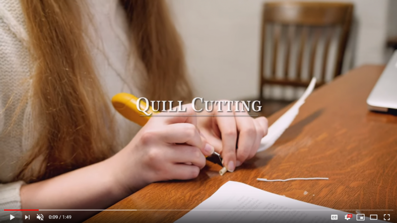 Click here to watch a video about the process of cutting quills into usable pens. 