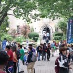 mage depicts students on Elmsley place attending clubs fair at Orientation week