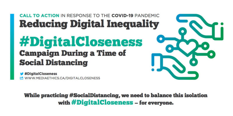 A graphic banner with information about the Digital Closeness initiative. 