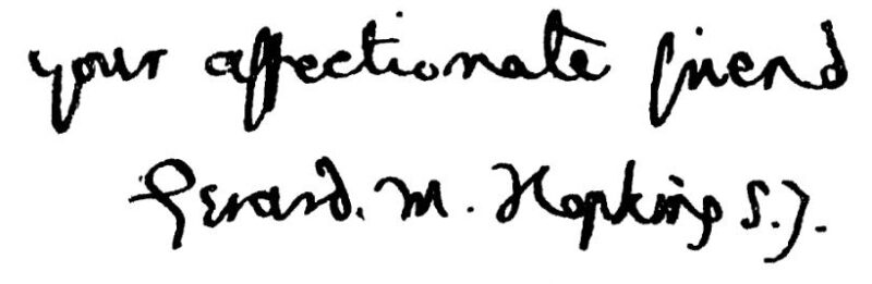 Signature of Gerard Manley Hopkins S.J.