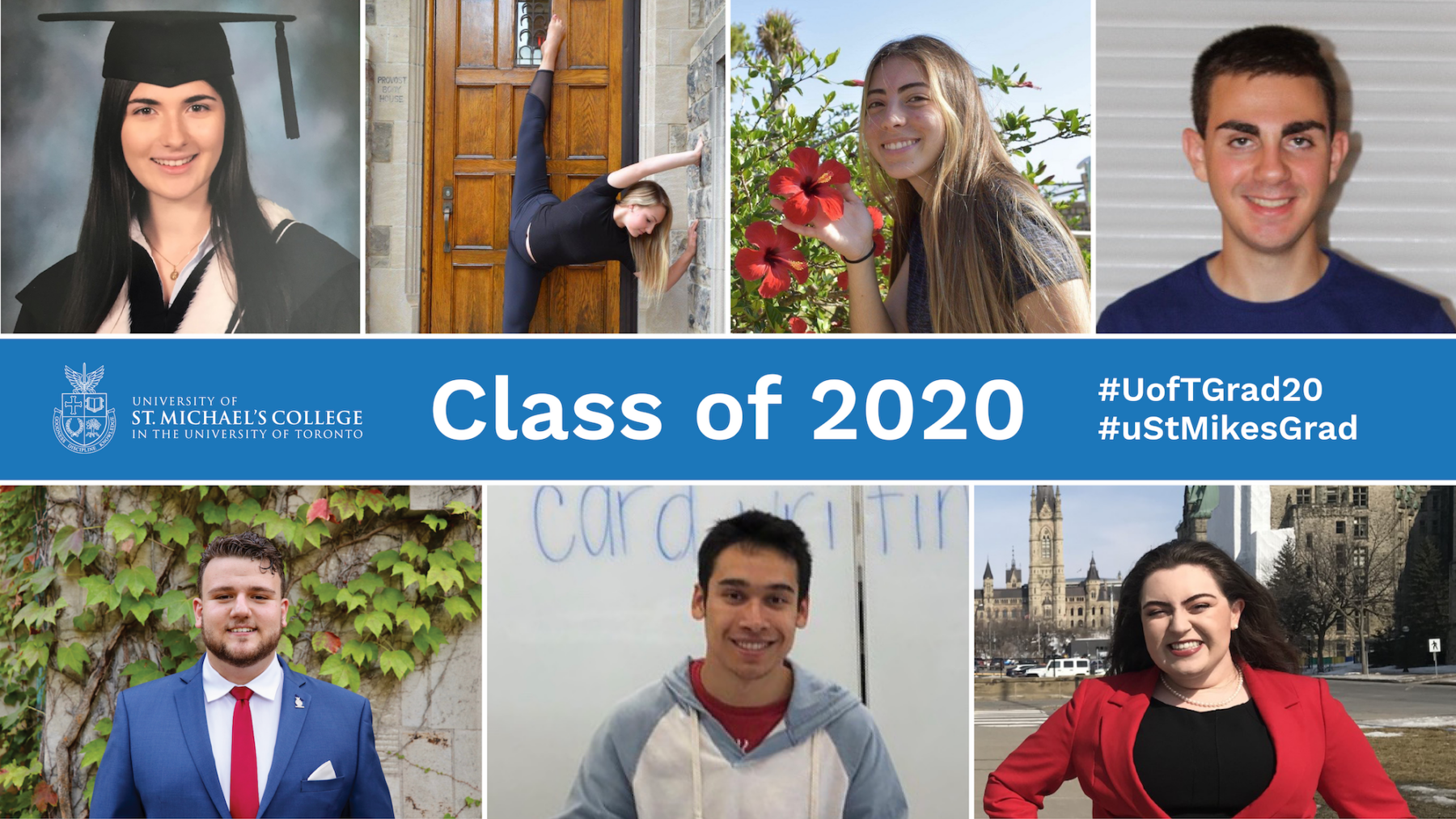 A decorative header for the story linked in the image caption about how the Class of 2020 will remember most about St. Michael's. 