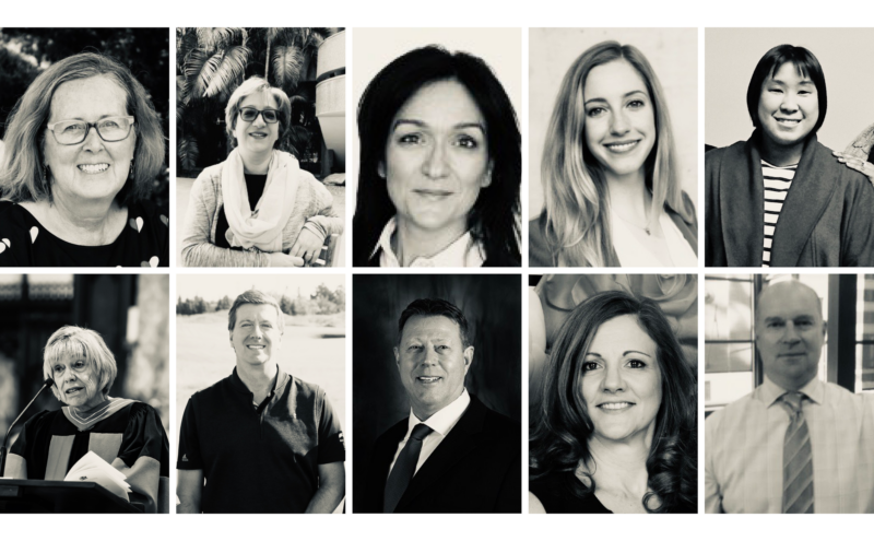 Top row, left to right: Wendy L. Brennan, Susan Campisi, Rosa M. Del Campo, Rosa Della Mora, and Elizabeth I. Lee. Bottom row, left to right: Dr. Mimi Marrocco, Barry S. McInerney, Joe G. Nizich, Laura A. Pasut, and Stephen T. Taborek. 