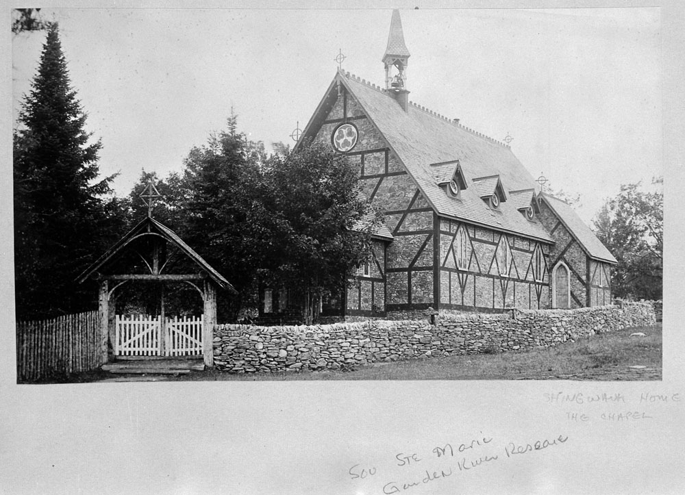 The chapel of the Shingwauk Residential School circa 1886