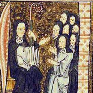 Hildegard von Bingen and her nuns, 13th century