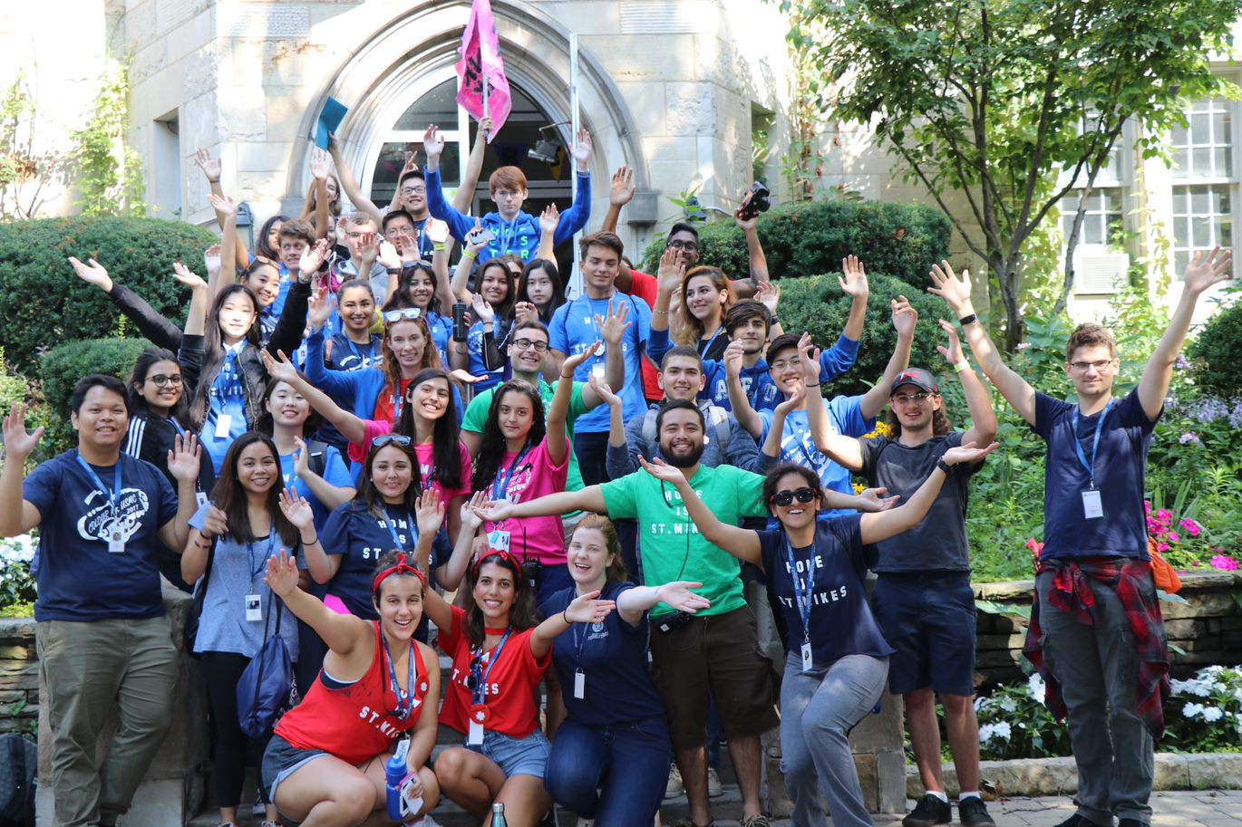 Students on the steps of Brennan Hall