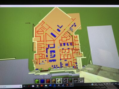 Brennan Hall layout as depicted in Minecraft