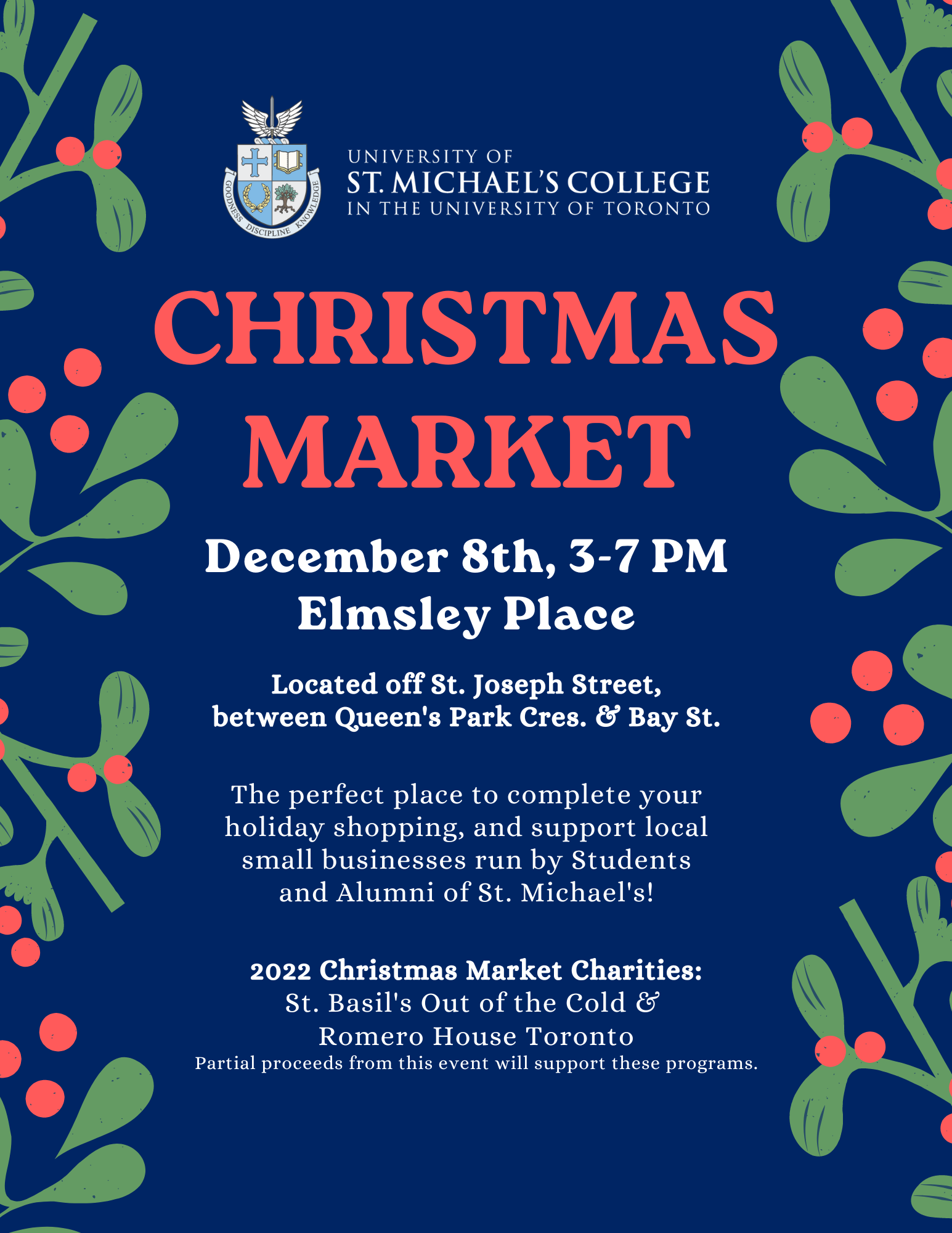 Christmas Market Poster - University of St. Michael's College