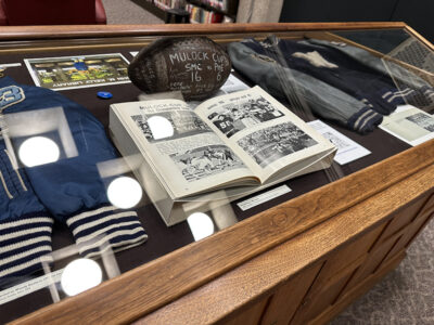 Memorabilia depicting various aspects of student life will be on display at the Kelly Library