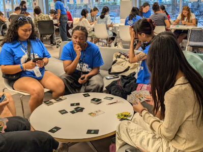 Students bond over card games