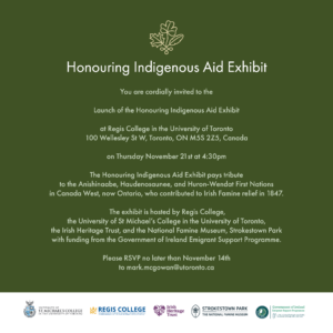 Honouring Indigenous Aid Exhibit at Regis College