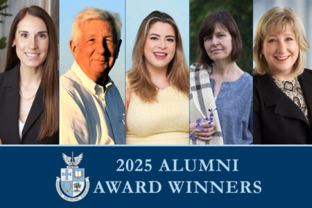 Portraits of the five 2025 Alumni Award Winners