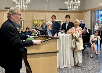 Professor McGowan speaks at event celebrating his retirement