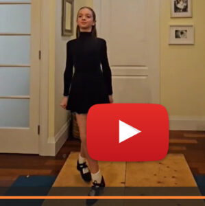 play video of student performing traditional Irish dancing