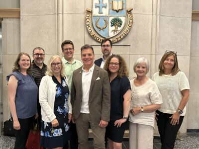 Dean Rendle celebrates his retirement with past colleagues