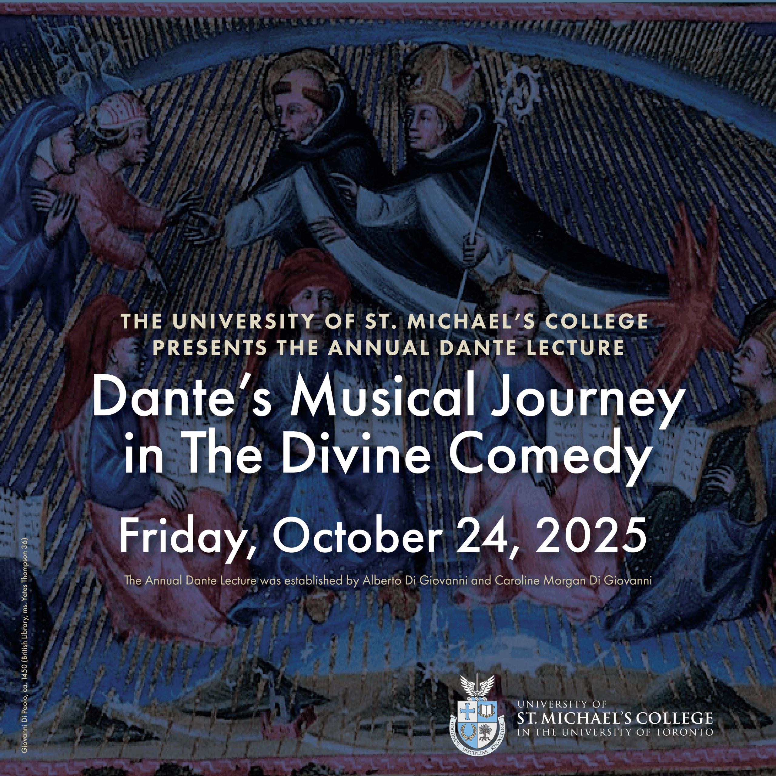 The University of St. Michael's College Presents the Annual Dante Lecture on Dante's Musical Journey in the Divine Comedy - Friday, October 24, 2025